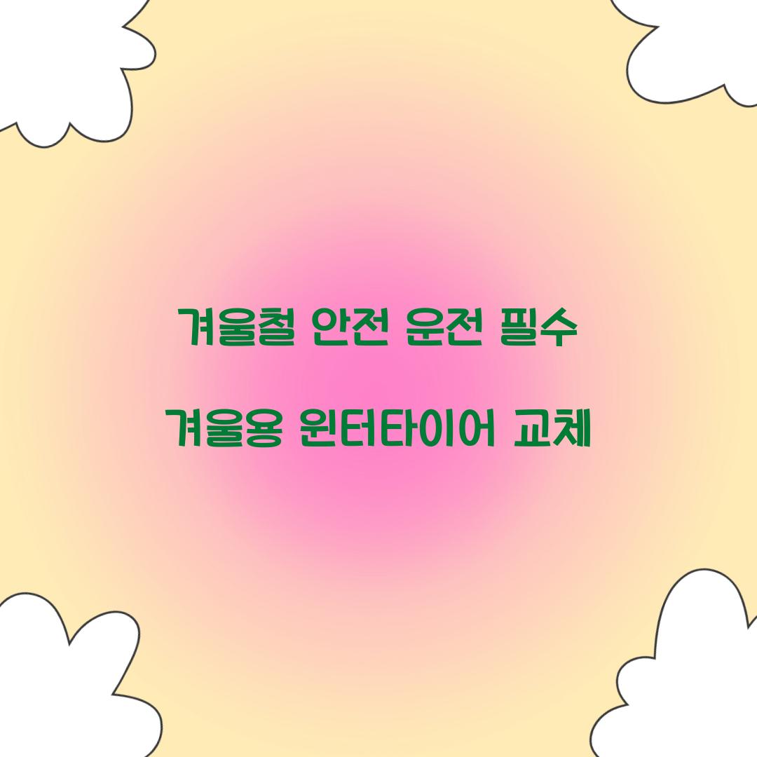 겨울용 윈터타이어 교체