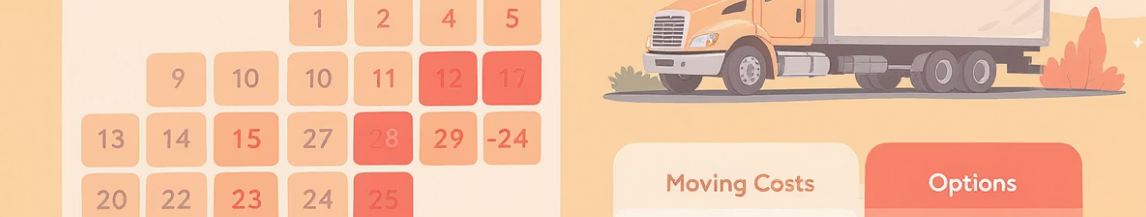 달력과 이삿짐트럭의 이미지