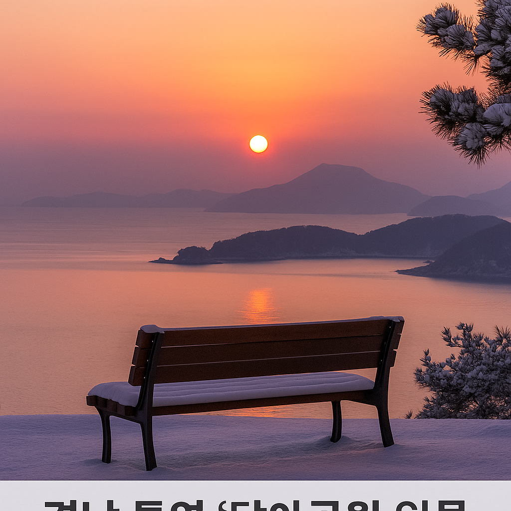 경남 통영 ‘달아공원 일몰’ — 붉은 노을과 겨울 바다