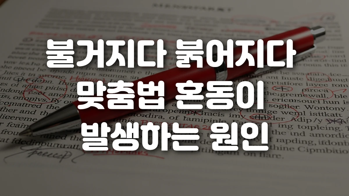 불거지다 붉어지다 맞춤법 혼동이 발생하는 원인