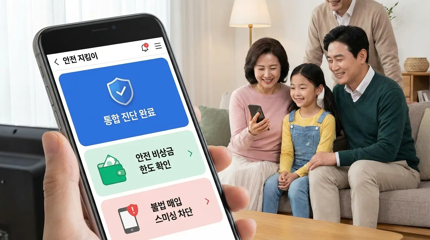 모바일 통합 진단 앱 안전 비상금 한도 확인 및 불법 매입 스미싱 차단