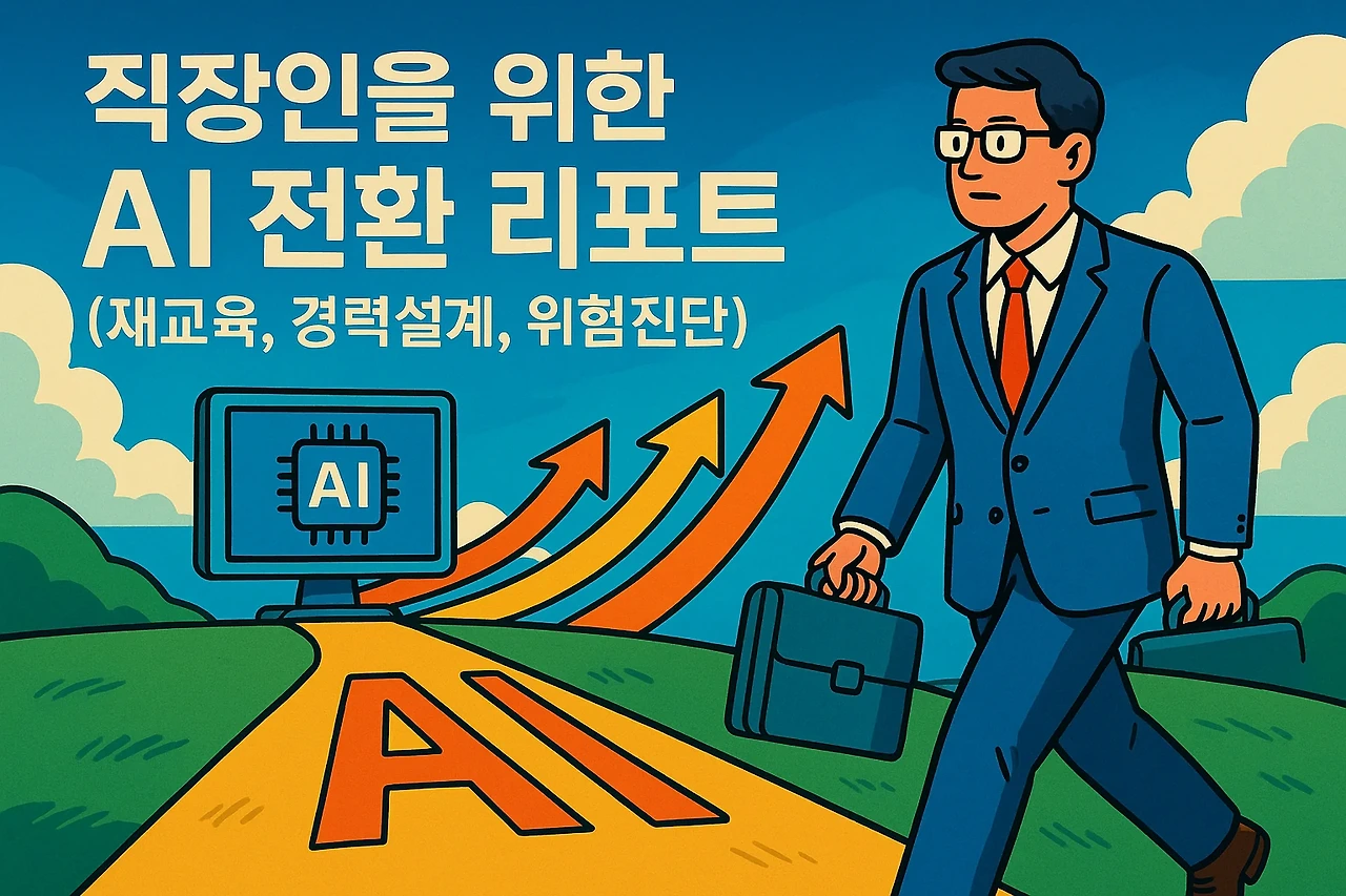 직장인을 위한 AI 전환 리포트 (재교육, 경력설계, 위험진단) 관련 이미지