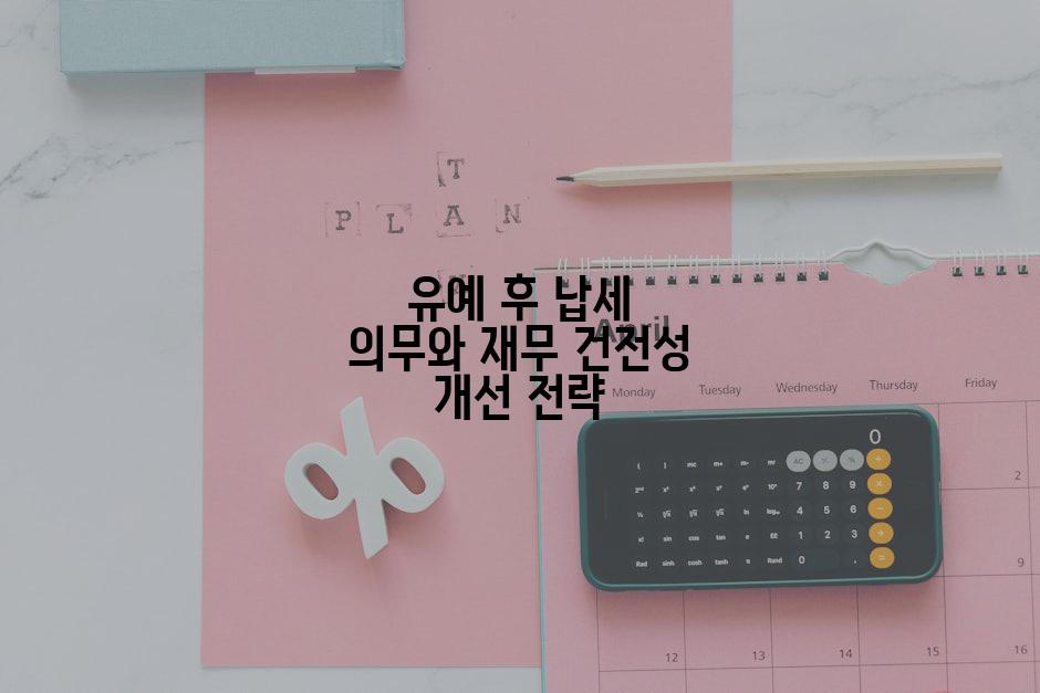 유예 후 납세 의무와 재무 건전성 개선 전략