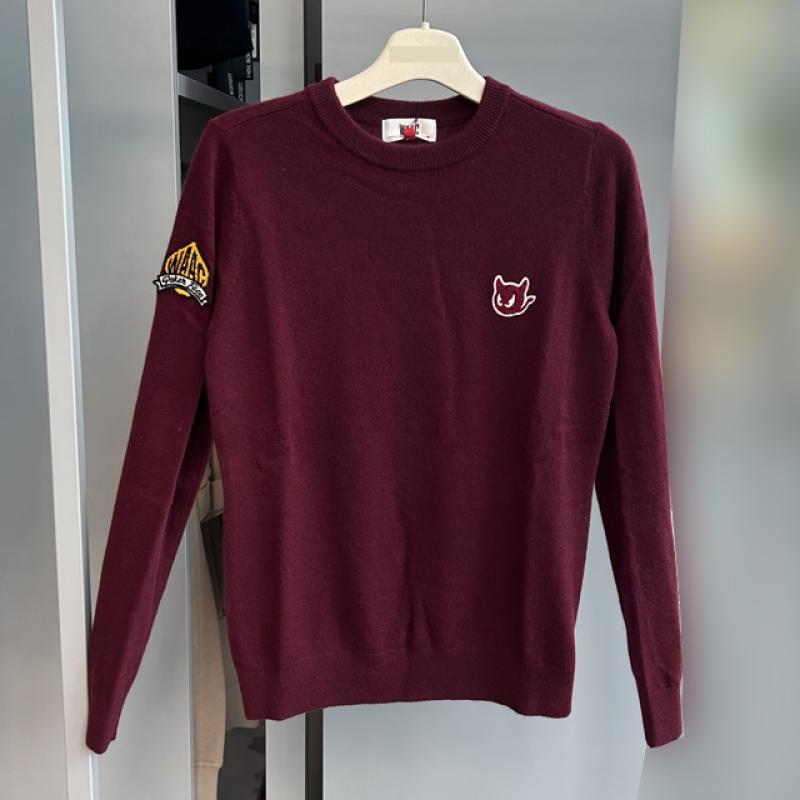 WAAC 아울렛 왁 가을 여성 골프 니트 라운드넥 캐시미어 스웨터 S-21700BDX