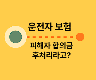 운전자보험, 합의금 지급방식 선처리, 후처리 확인