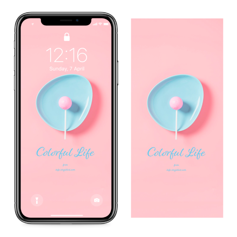 09 분홍색 막대사탕 C - Colorful Life 아이폰핑크배경화면