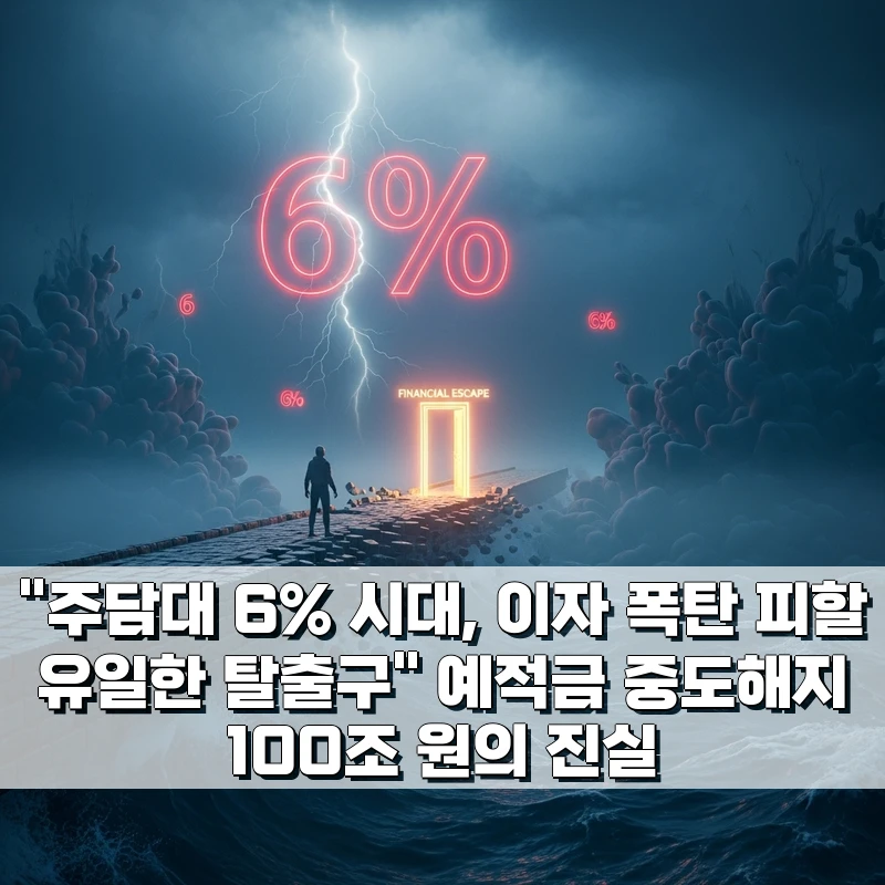 "주담대 6% 시대, 이자 폭탄 피할 유일한 탈출구" 예적금 중도해지 100조 원의 진실