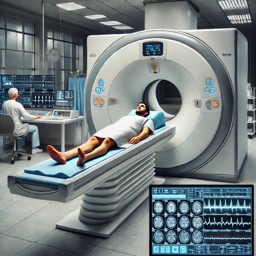 CT 또는 MRI 검사를 받는 환자와 의료진