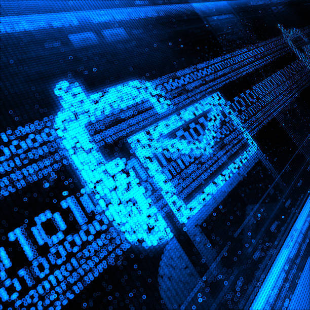 디지털 코드로 표시된 이메일과 휴대폰