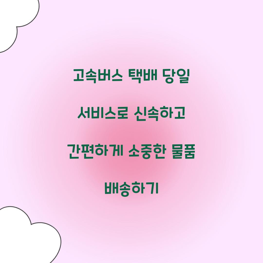 고속버스 택배 당일 서비스