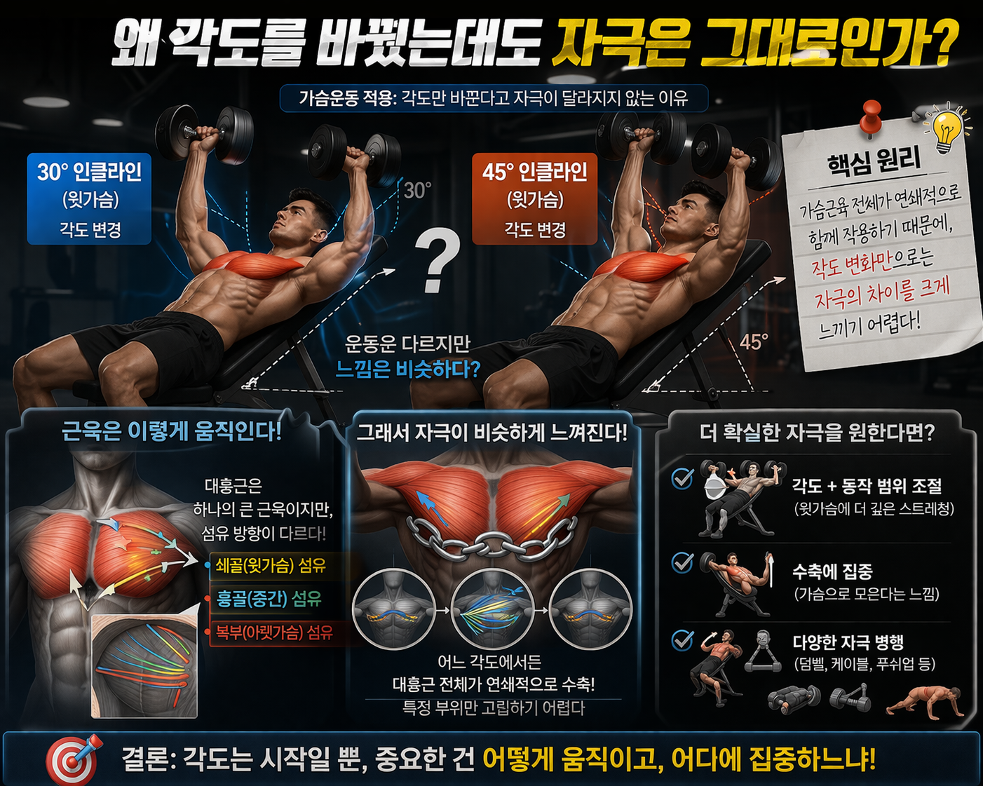 왜 각도를 바꿨는데도 자극은 그대로인가