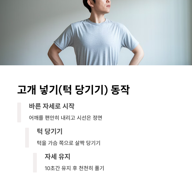 고개 넣기(턱 당기기) 동작