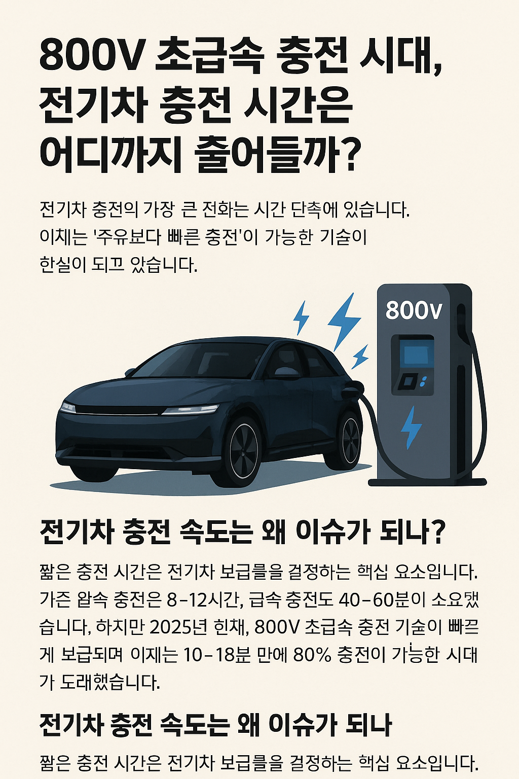 800V 초급속 충전 시대, 전기차 충전 시간은 어디까지 줄어들까?