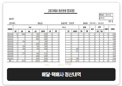 배달·택배사 정산내역