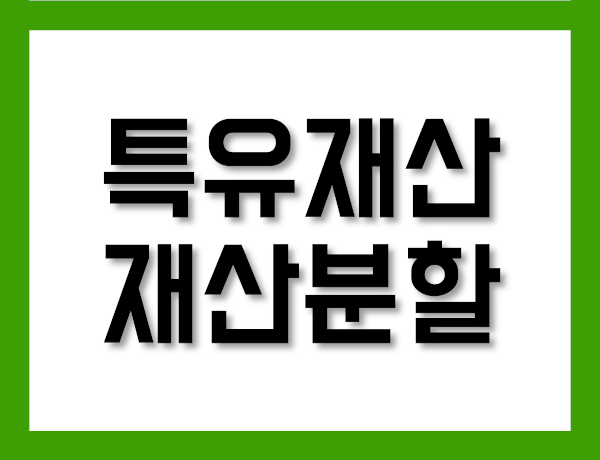 특유재산 재산분할