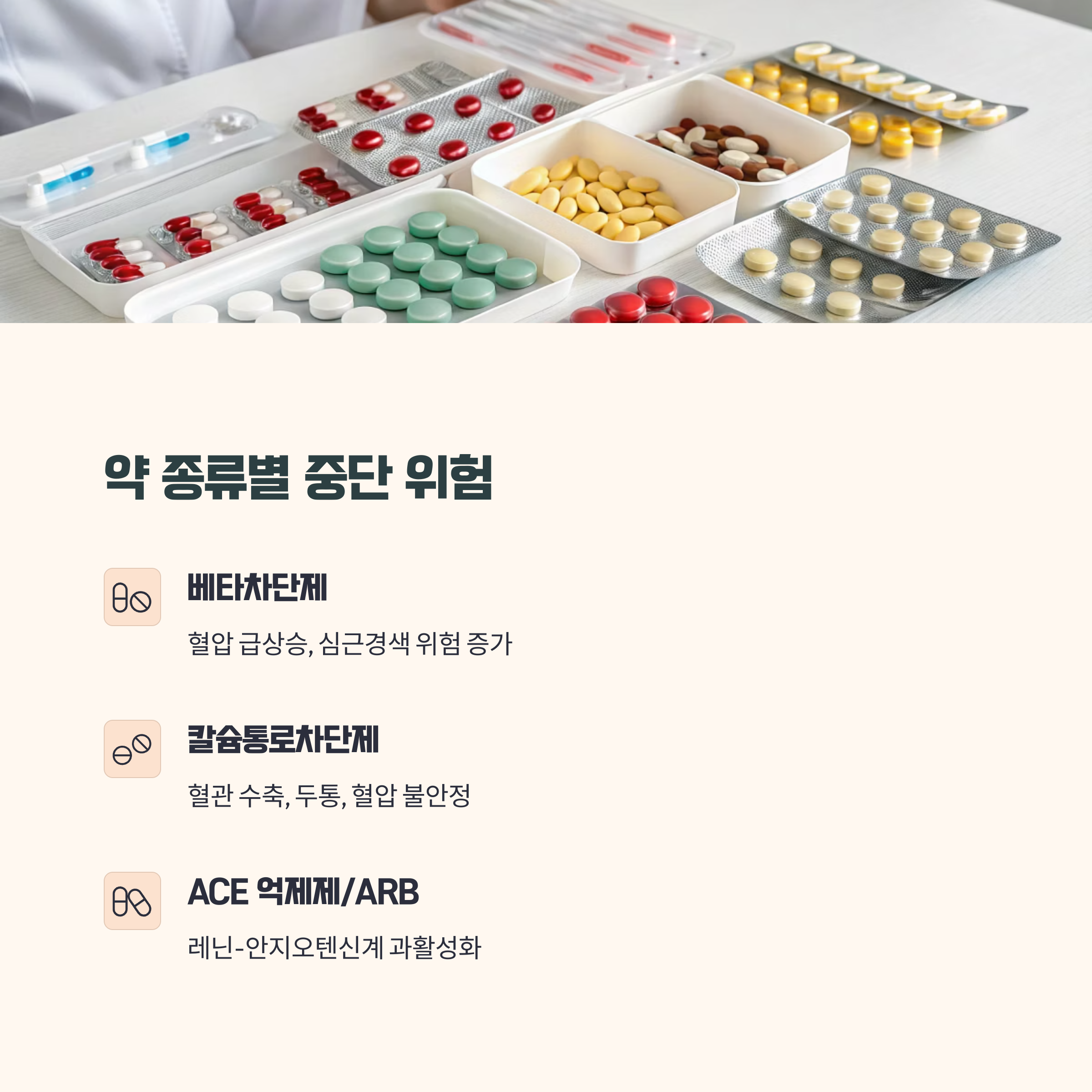 혈압약 종류별 중단 위험