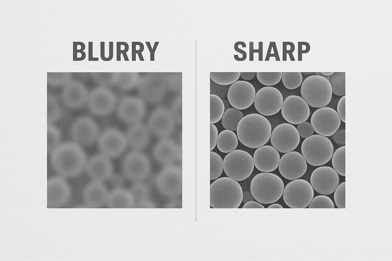 흐릿한 이미지와 선명한 이미지에 대한 예시