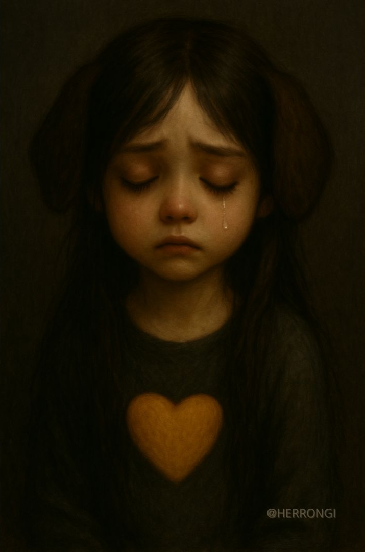 마음속 억눌린 감정을 처음으로 마주하고 흘려보내는 어린 소녀의 눈물