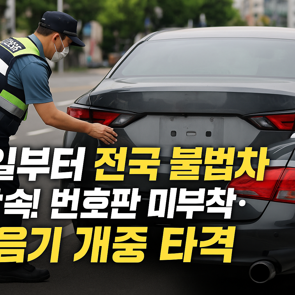 번호판 미부착&middot;불법 소음기