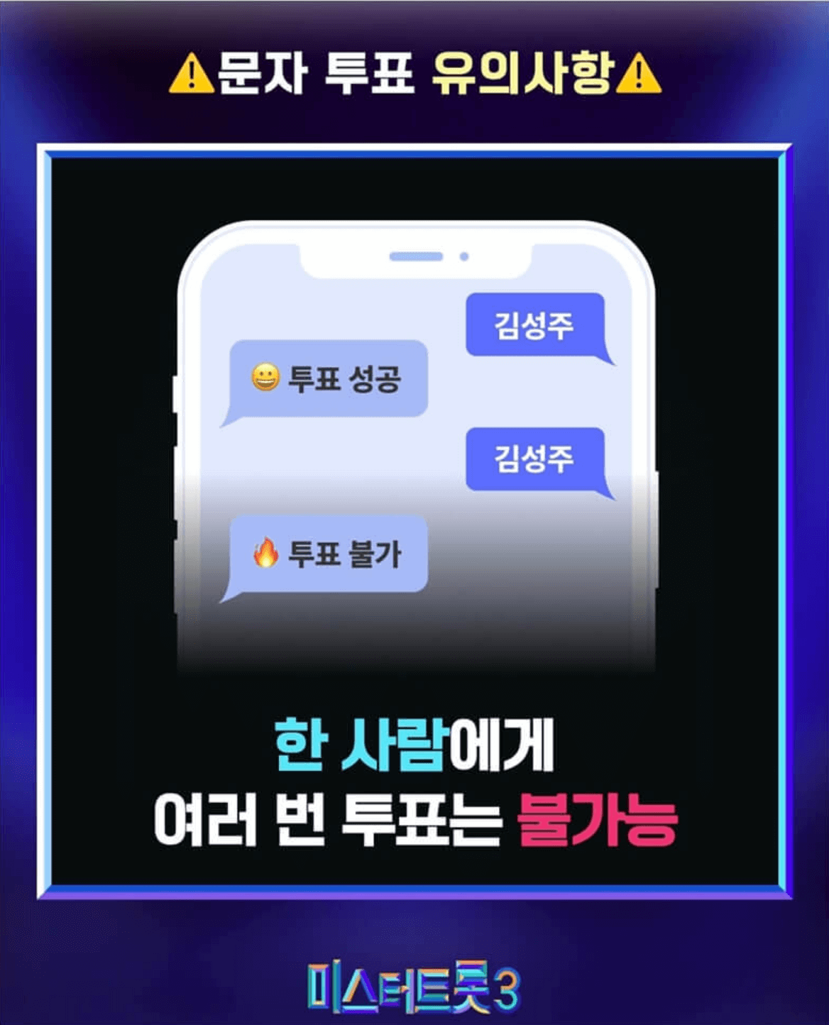 미스터트롯3 문자투표 방법