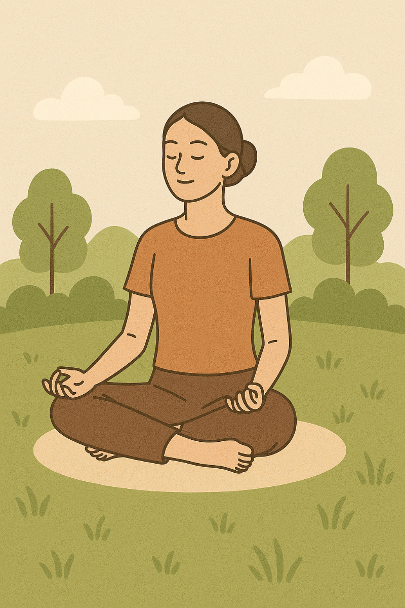 자연속에서 명상하는 사람