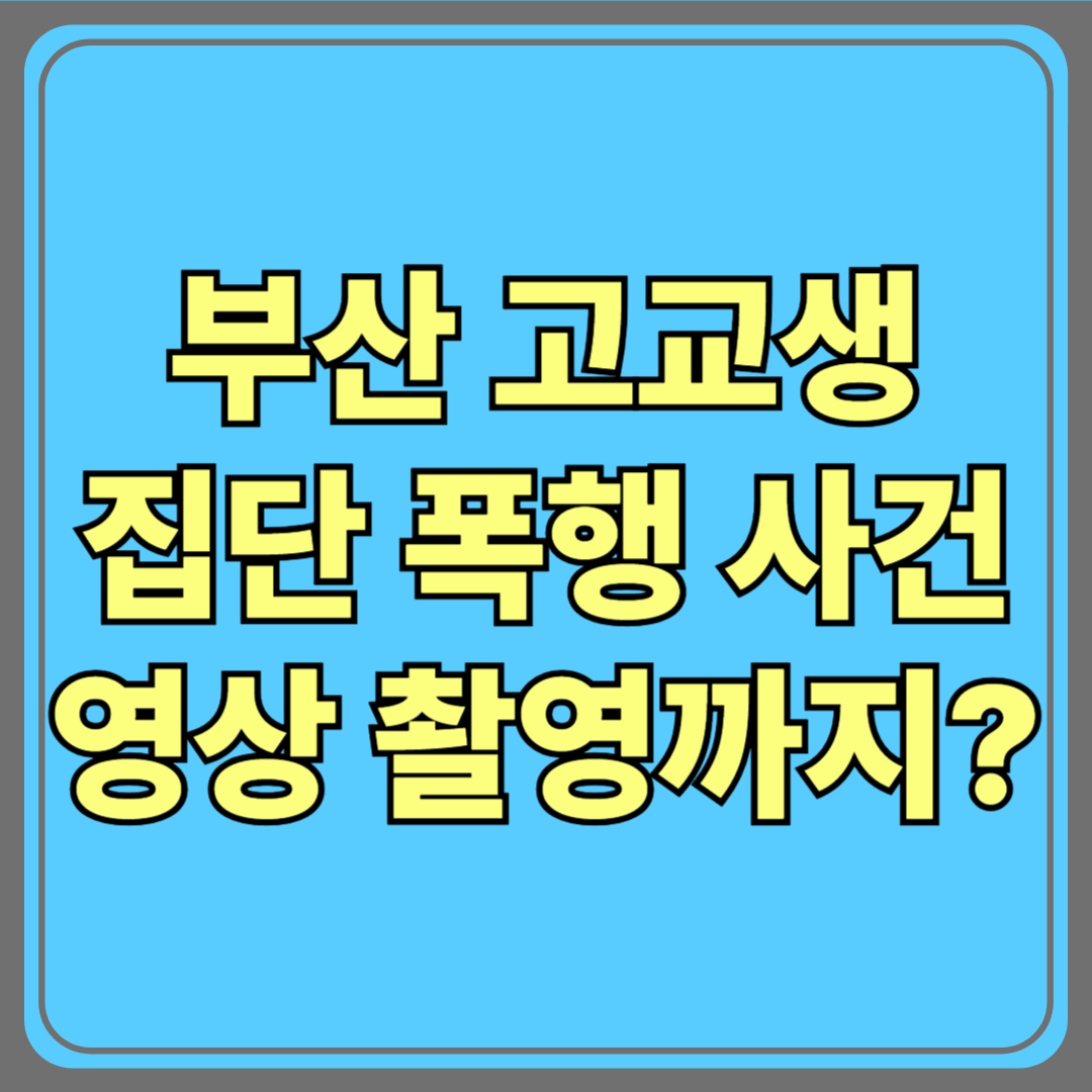 부산 고교생 집단폭행 사건…영상 촬영까지? 학교폭력의 민낯 이 학교는 어디일까?