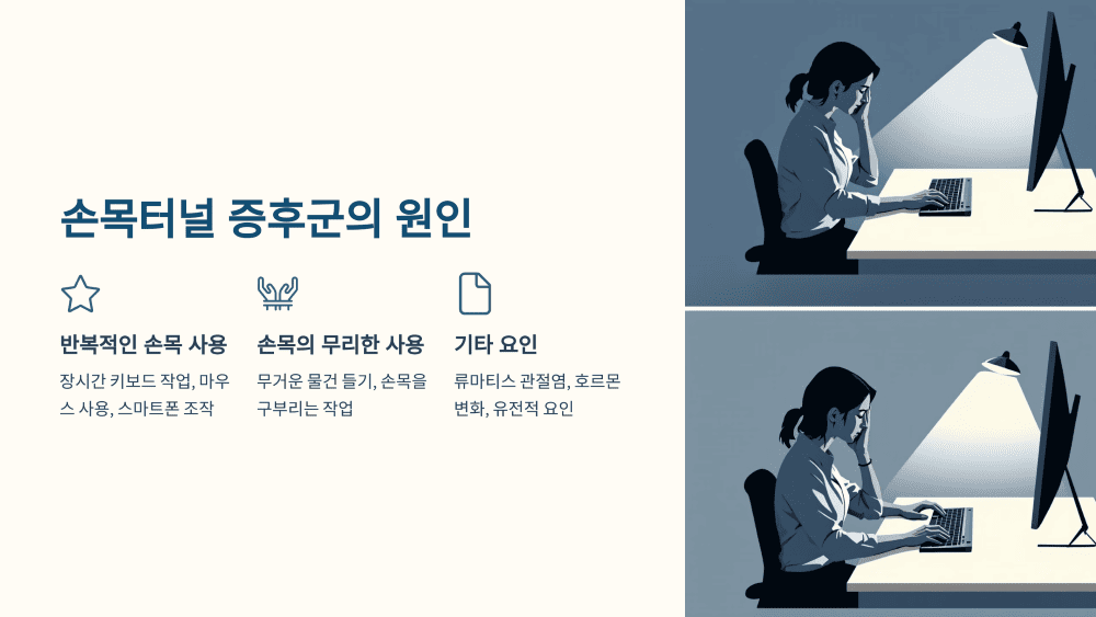 손목터널 증후군의 원인