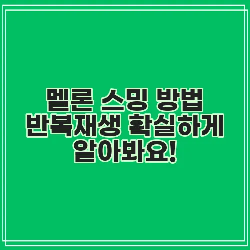 멜론 스밍 방법 반복재생 확실하게 알아봐요!