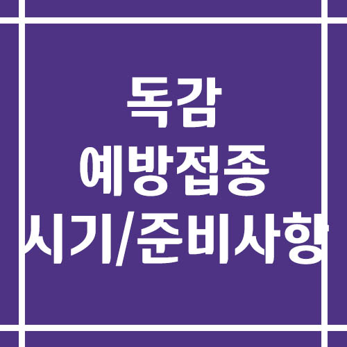 가을철 독감 예방접종 시기와 준비사항