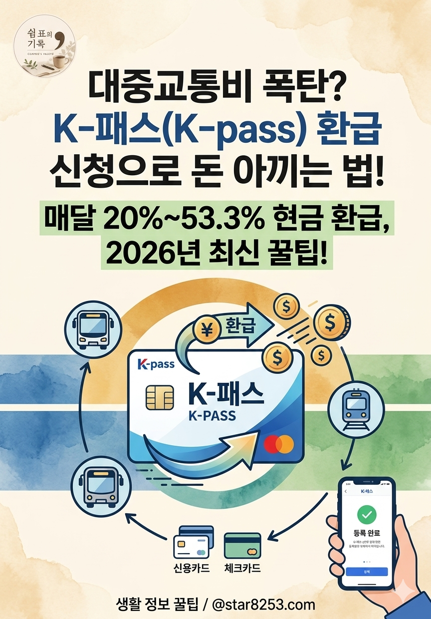 2026년 K패스 교통카드 혜택 및 신청방법 - [생활 정보 꿀팁] 카테고리 첫 포스팅 썸네일