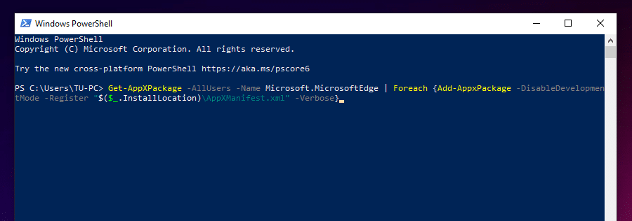 윈도우 파워쉘 메뉴