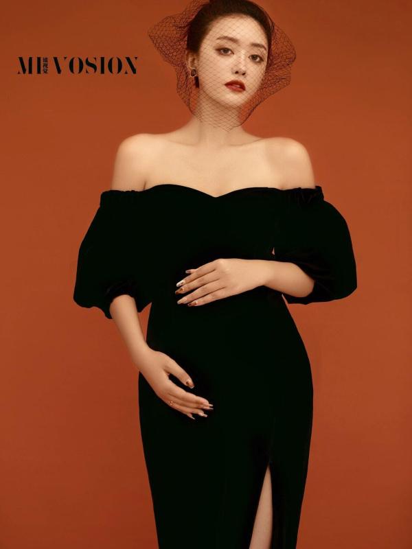 블랙 만삭드레스 촬영원피스 인산부 드레스 만삭화보