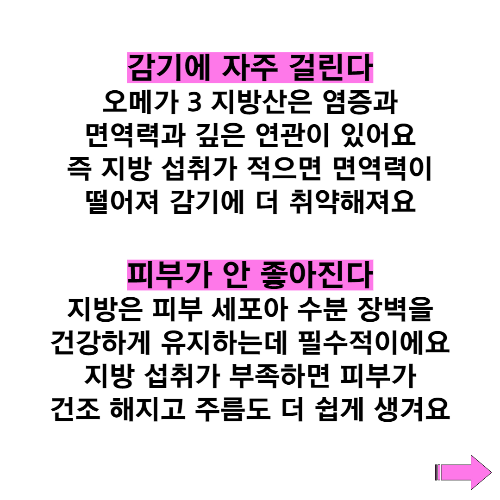 지방 섭취가 부족할 때 나타나는 증상 8가지