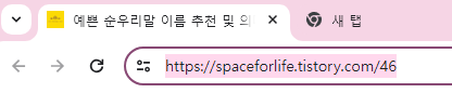 주소창에서 드래그하여 복사