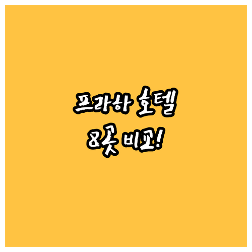 프라하 호텔 추천 BEST 8! 위치