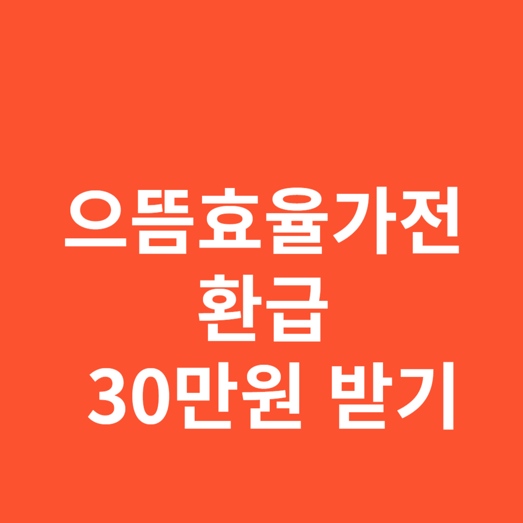 2025 으뜸효율 가전 환급 지원자격 완전 정복