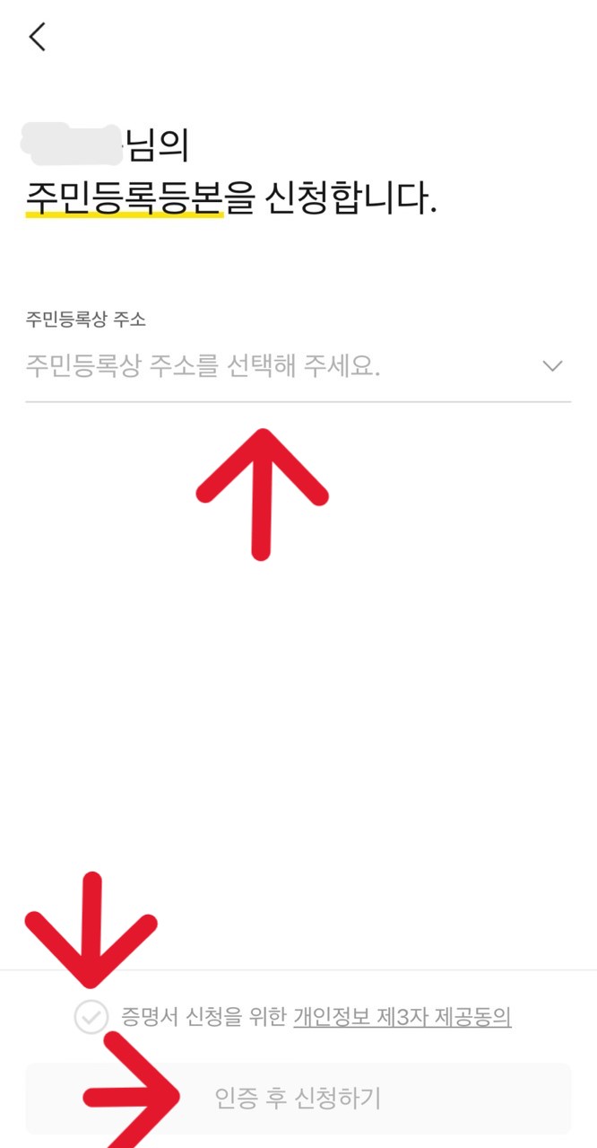 주민등록등본 카카오톡 발급하기