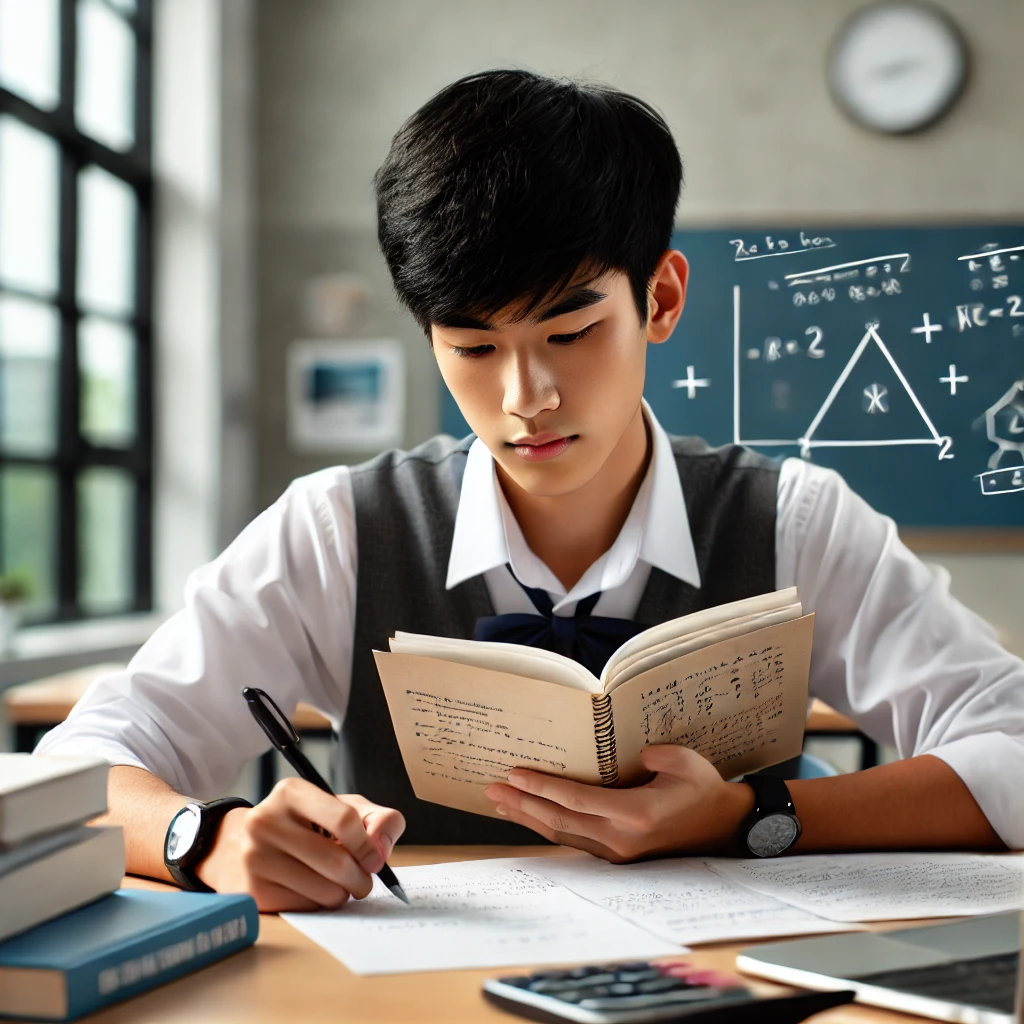 문제해결능력을 보여주는 고등학생의 이미지