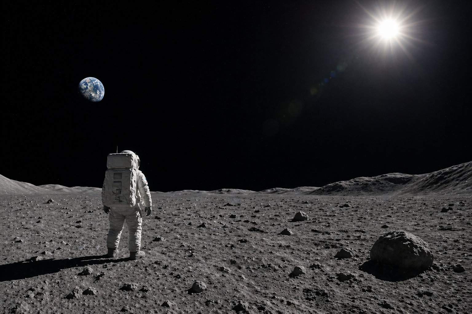 달에는 왜 하늘이 파랗지 않고 검게 보일까? (대기가 거의 없는 환경, 빛이 퍼지지 않는 이유, 낮에도 검게 보이는 달 하늘)