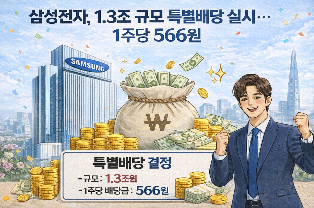 삼성전자 1.3조 특별배당, 1주당 566원 받는 조건은?