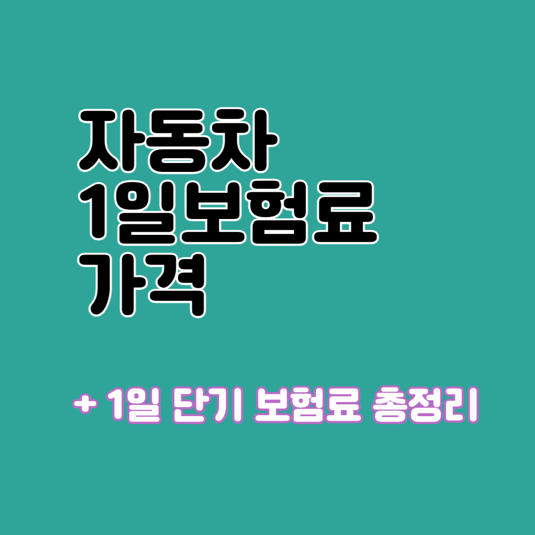 자동차 1일단기보험료