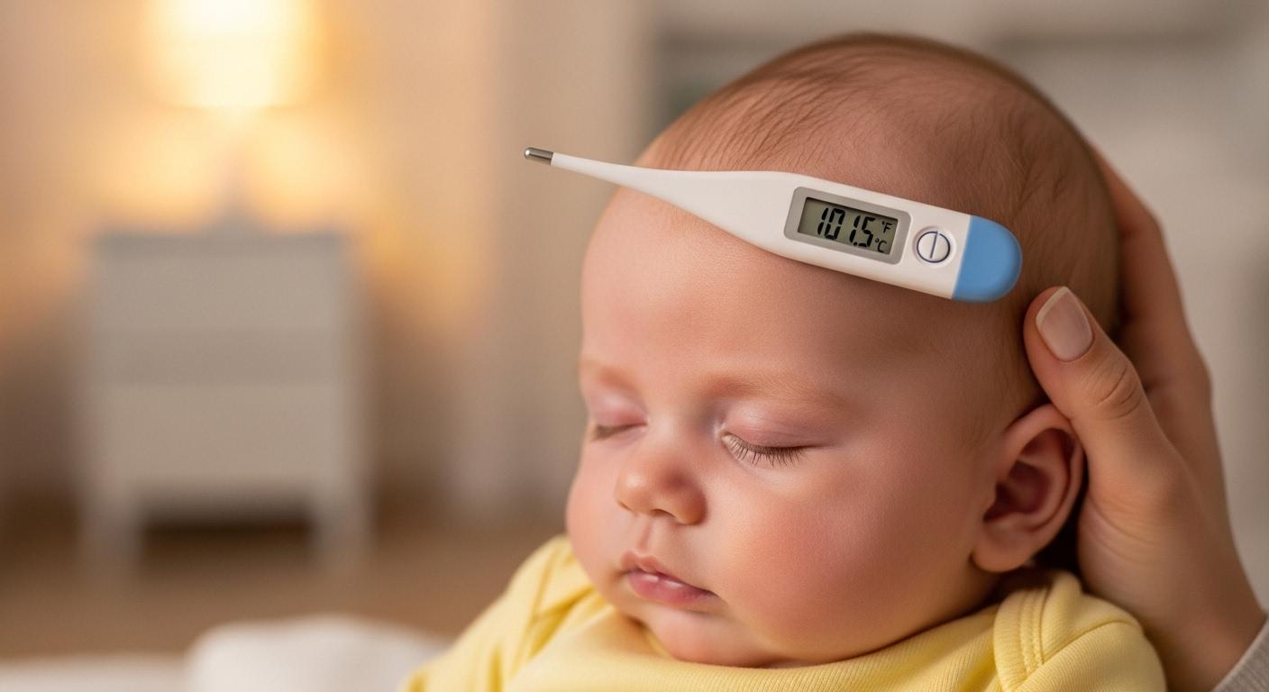 아기 열 발차가운