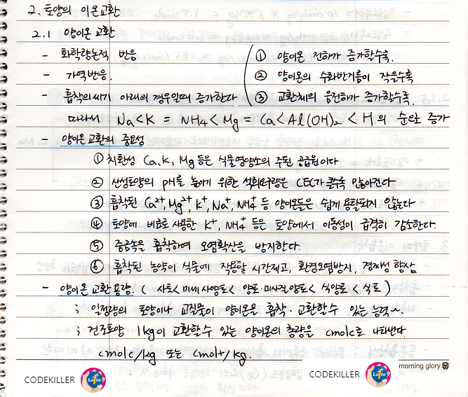 토양의 이온교환