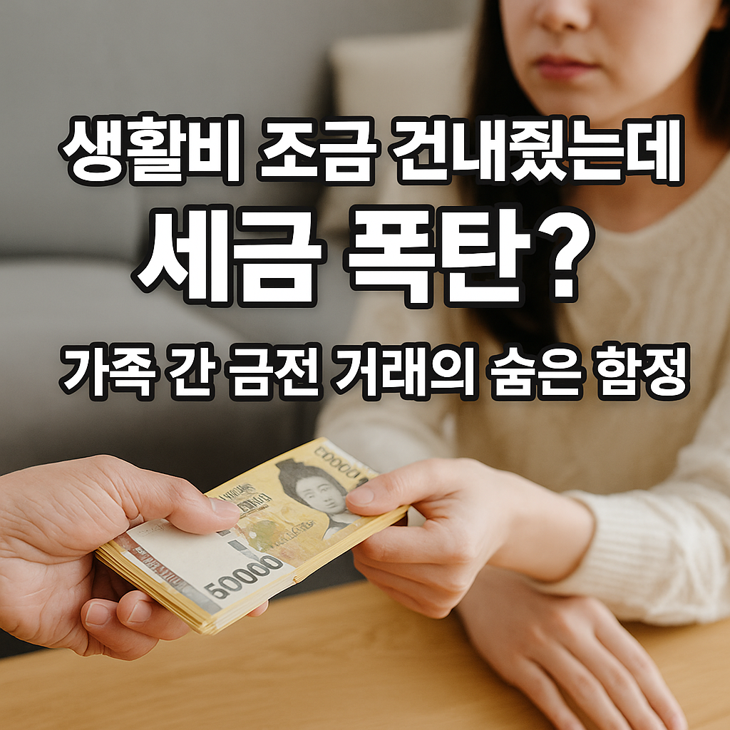 생활비 조금 건네줬는데 세금 폭탄?&rdquo; 가족 간 금전 거래의 숨은 함정