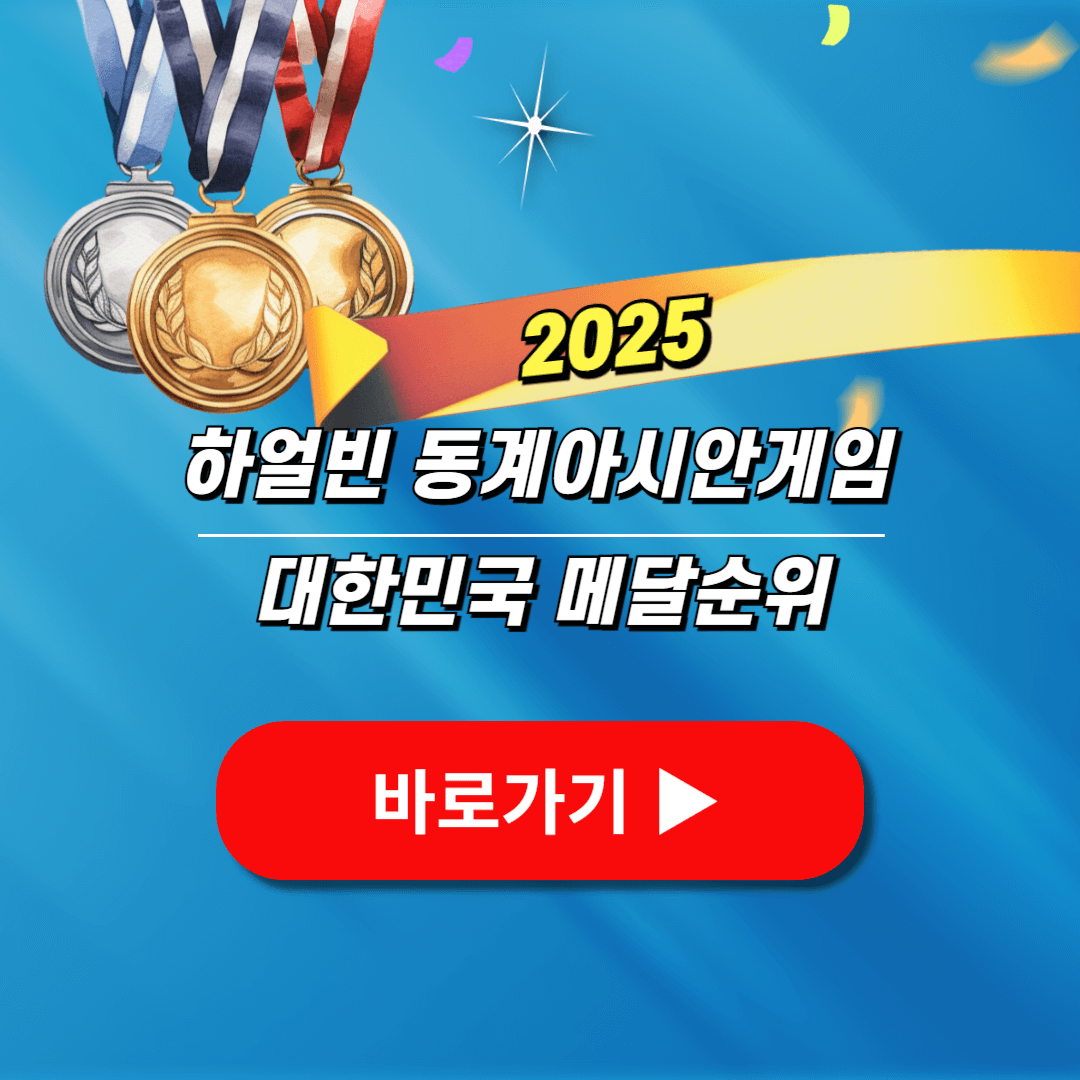 2025 하얼빈 동계 아시안게임 메달순위 다시보기