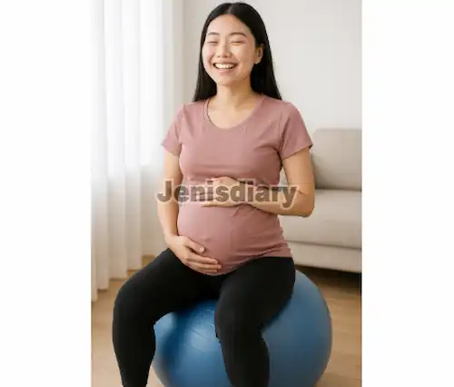 짐볼 스트레칭하는 임산부