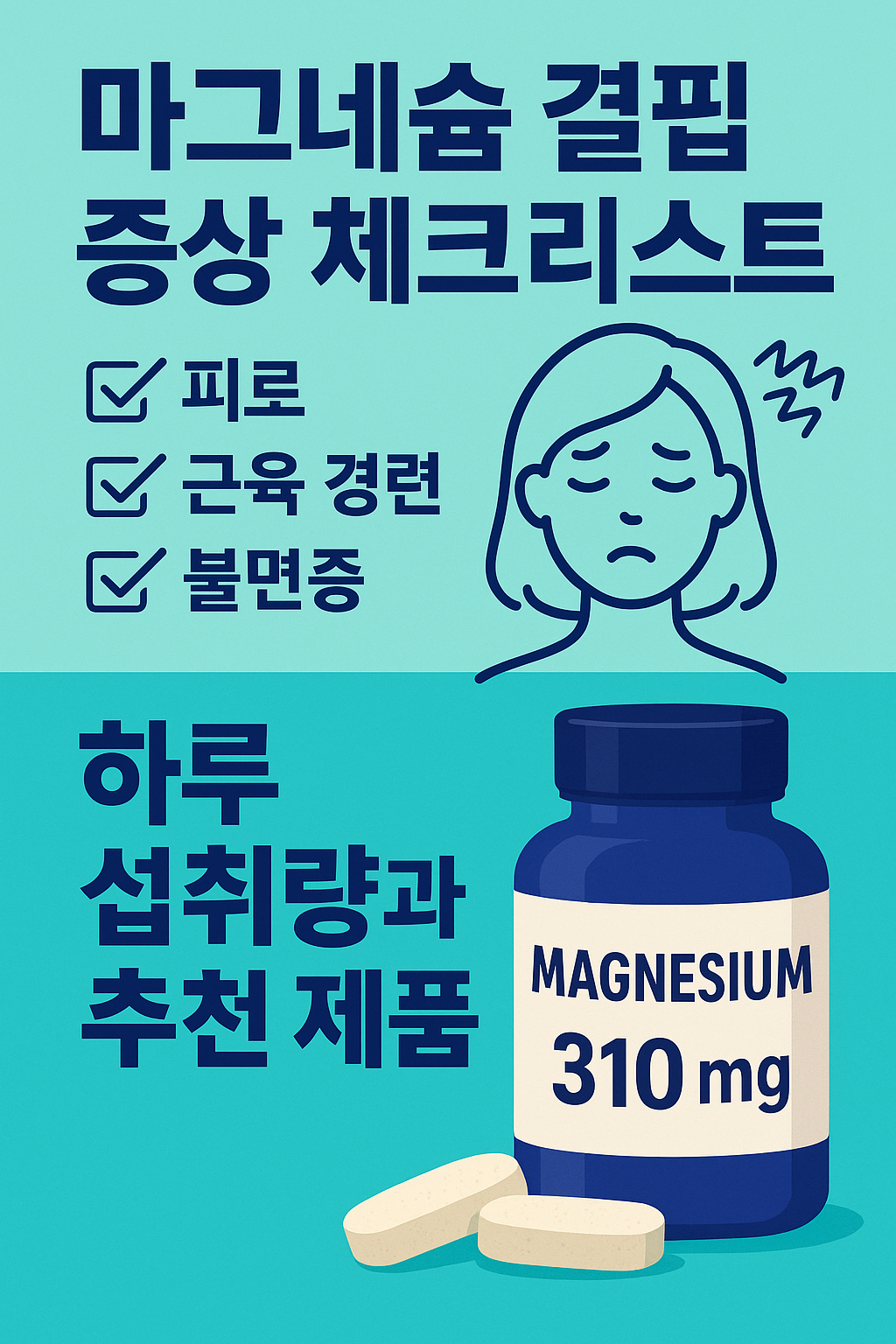 마그네슘 결핍 증상 체크리스트 – 하루 섭취량과 추천 제품