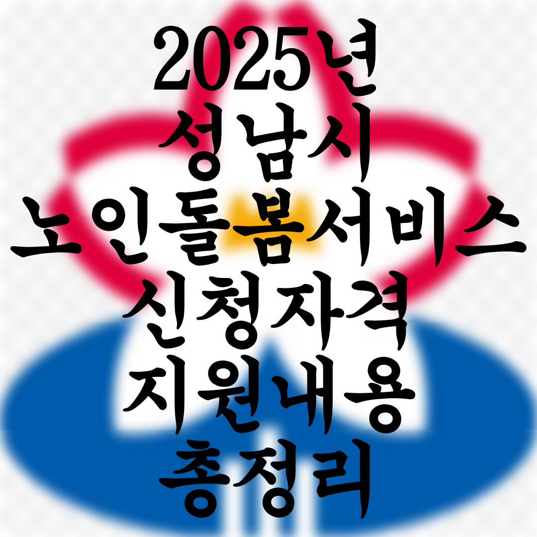 성남시 노인돌봄서비스 신청자격 및 지원내용 총정리