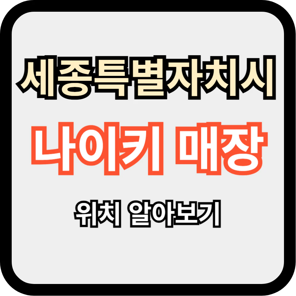 세종시 나이키 오프라인 매장 위치 알아보기