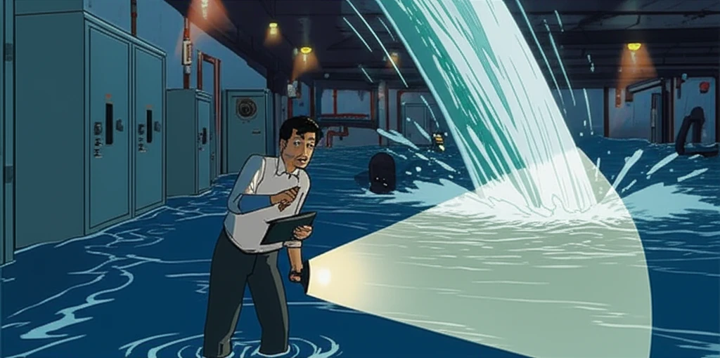 침수 소방 설비 고장, 책임 공방 해..